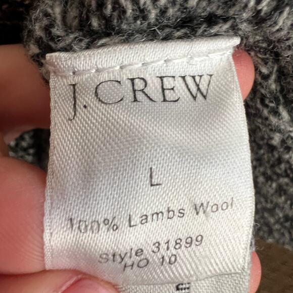 J.Crew Gray 100% Lambswool Knit Sweater Classic Minimalist Preppy Large - Picture 4 of 6